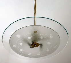 Discount Pamono Mid-Century Brass and Glass Church Chandelier by Pietro Chiesa for Fontana Arte, 1940s