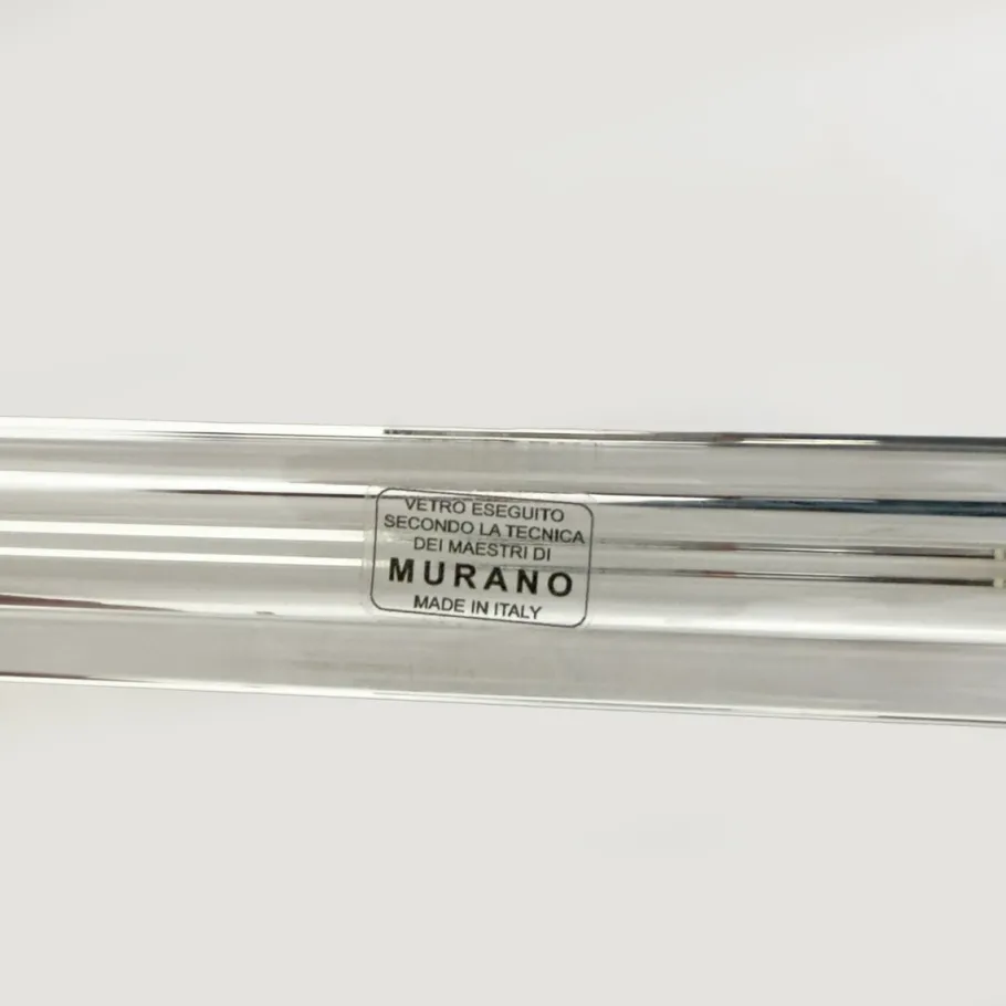 New Pamono Mid-Century Brass and Murano Glass Triedri Sconces in the style of Venini, 2000s, Set of 2