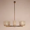 Hot Pamono Mid-Century Brass Chandelier with Glass Lampshades, Germany