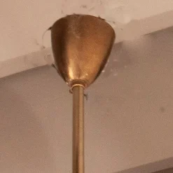 Hot Pamono Mid-Century Brass Chandelier with Glass Lampshades, Germany