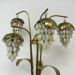 Pamono Mid-Century Brass Floor Lamp with Alabaster Grapes, 1950s