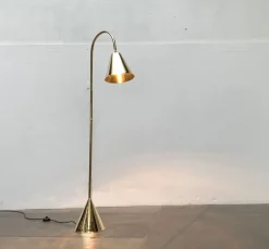 Best Pamono Mid-Century Brass Floor Lamp by Jacques Adnet for Valenti, Spain, 1960s