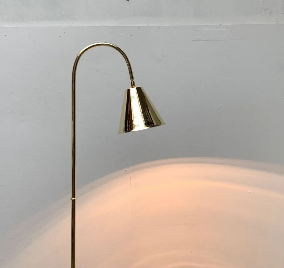 Best Pamono Mid-Century Brass Floor Lamp by Jacques Adnet for Valenti, Spain, 1960s