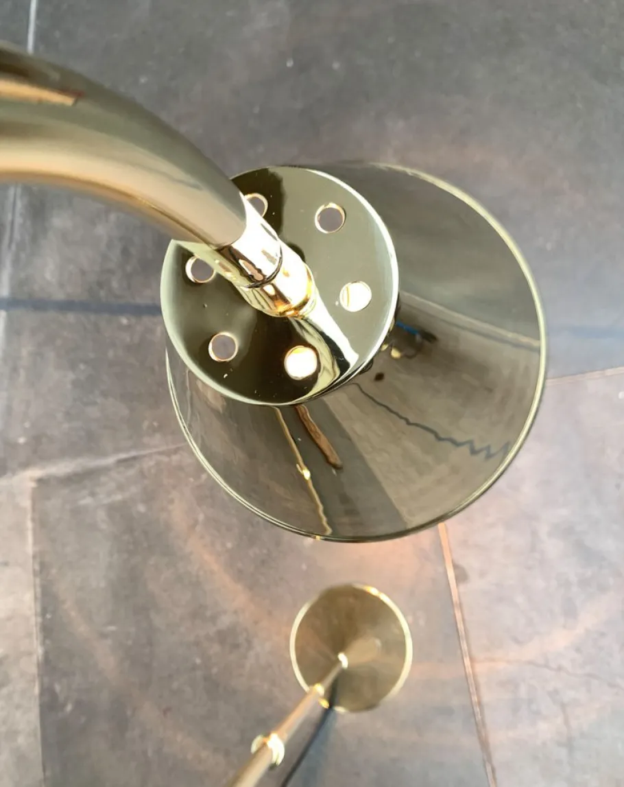 Best Pamono Mid-Century Brass Floor Lamp by Jacques Adnet for Valenti, Spain, 1960s