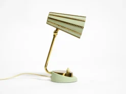 New Pamono Mid-Century Brass Night Table Lamp with Perforated Metal Shade, 1950s