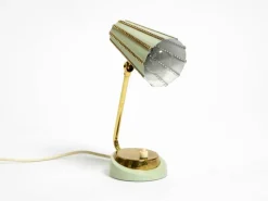 New Pamono Mid-Century Brass Night Table Lamp with Perforated Metal Shade, 1950s