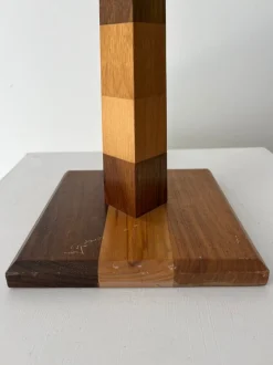 Sale Pamono Mid-Century British Handmade Striped Wooden Table Lamp, 1960s