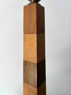 Sale Pamono Mid-Century British Handmade Striped Wooden Table Lamp, 1960s