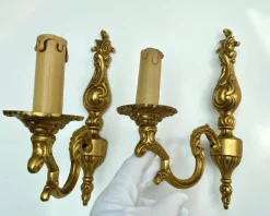 Discount Pamono Mid-Century Bronze Wall Sconces, France, 1960s, Set of 2