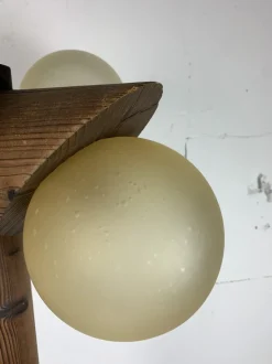 Sale Pamono Mid-Century Brutalist Oak Floor Lamp with 4 Spheres from Temde Leuchten, 1970s