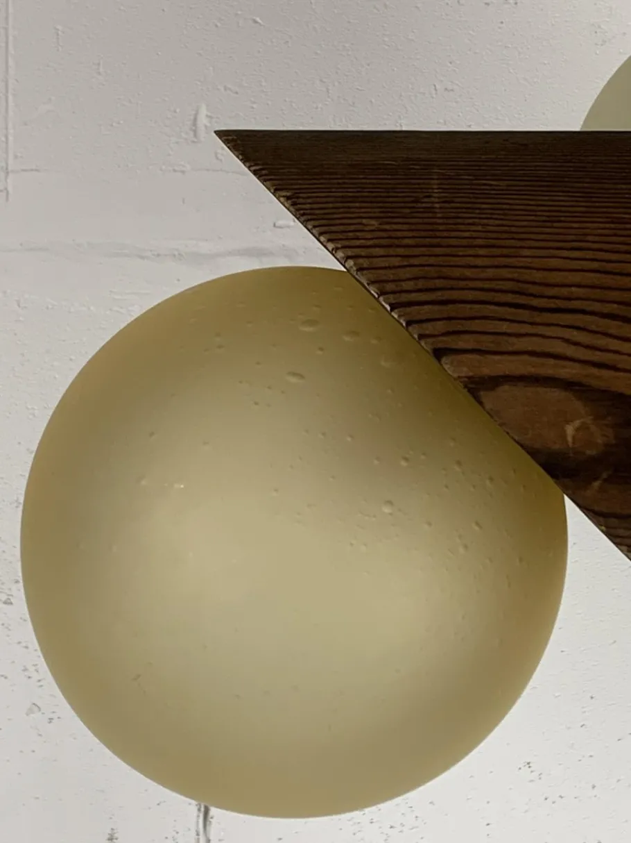 Sale Pamono Mid-Century Brutalist Oak Floor Lamp with 4 Spheres from Temde Leuchten, 1970s