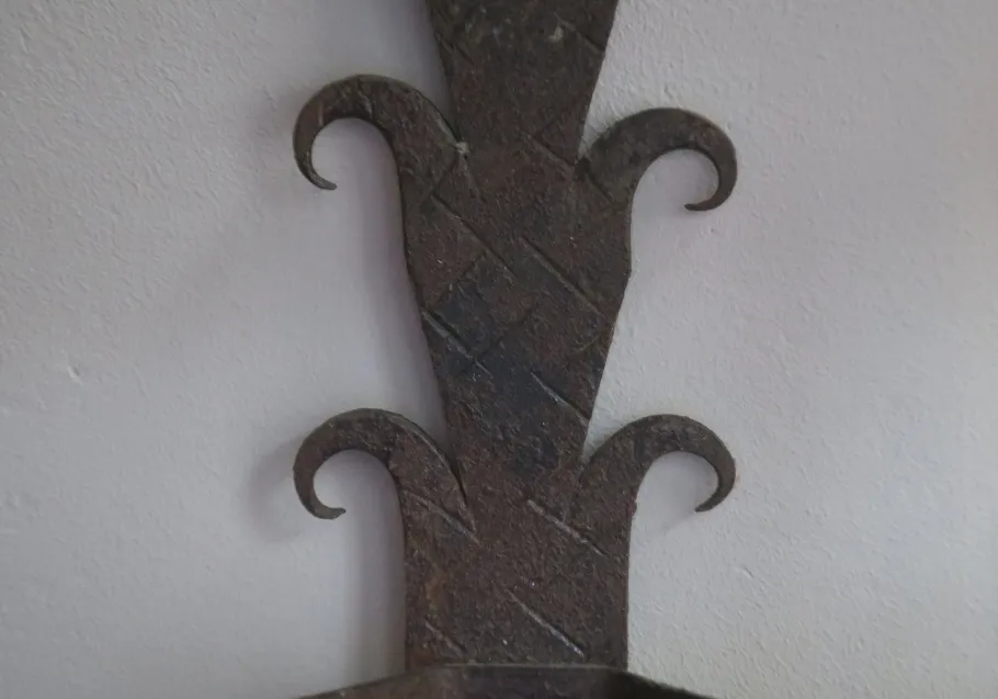 Clearance Pamono Mid-Century Brutalist Patinated Iron Wall Lights, 1960s, Set of 2