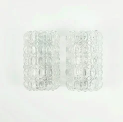New Pamono Mid-Century Bubble Glass Wall Lights by Helena Tynell for Limburg, Germany, 1960s, Set of 2
