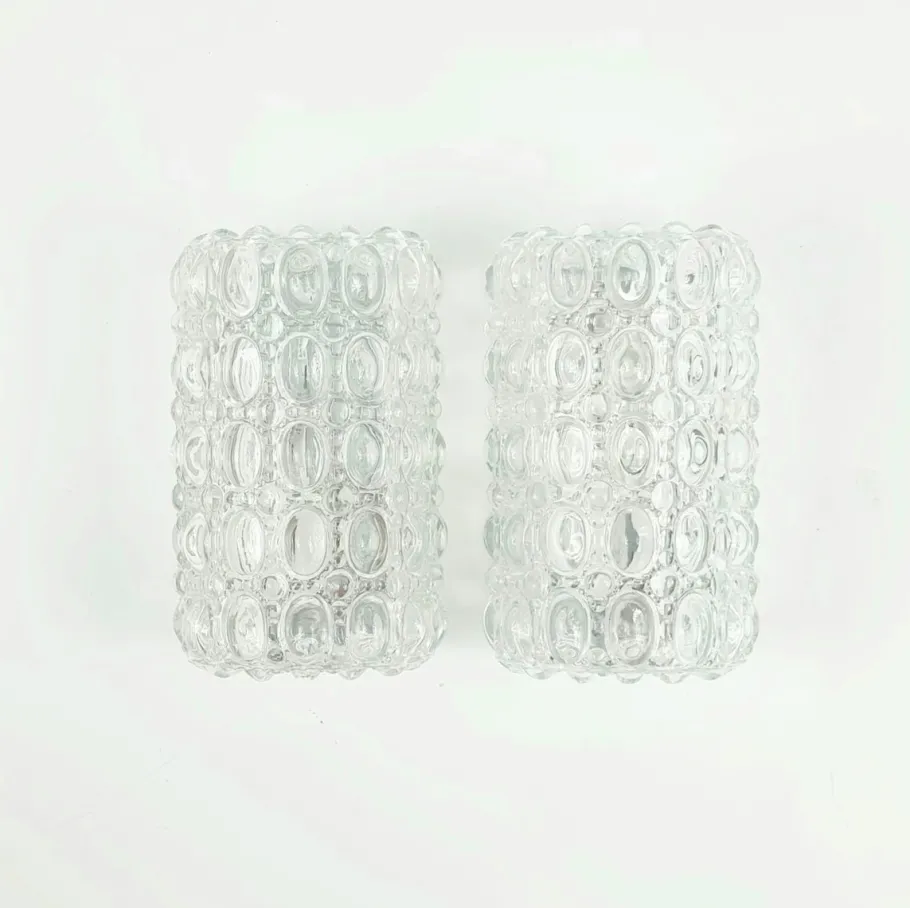 New Pamono Mid-Century Bubble Glass Wall Lights by Helena Tynell for Limburg, Germany, 1960s, Set of 2