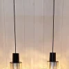 Discount Pamono Mid-Century Ceiling Lamps with Silver-Plated Metal Rods and Clear Crystal Plate Inserts from Hillebrand, 1960s, Set of 2