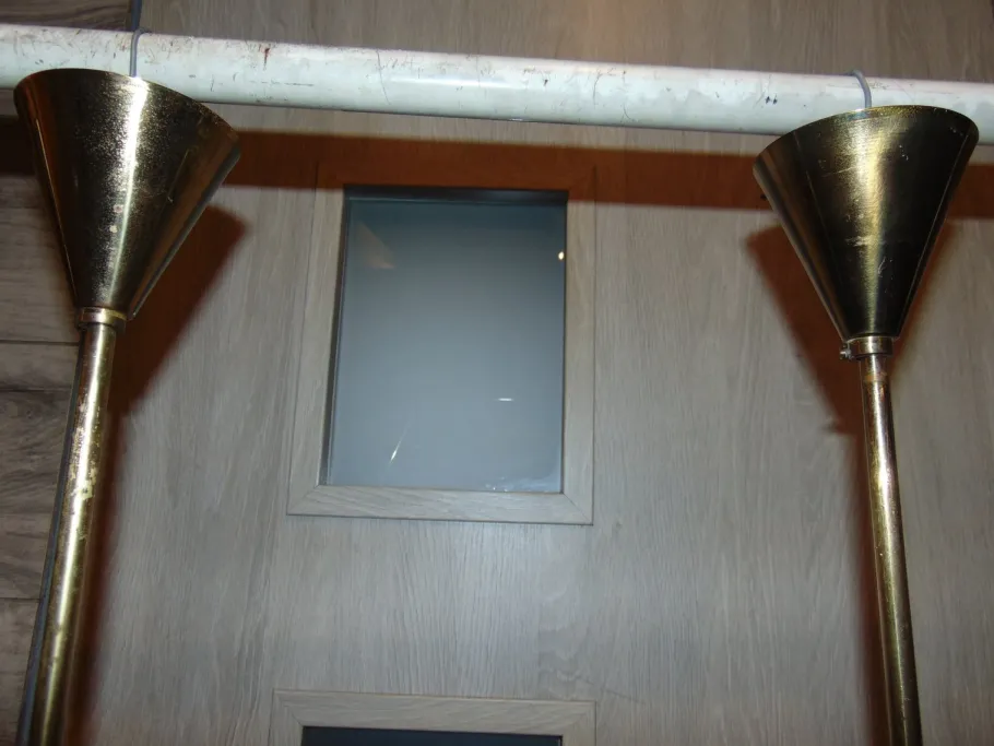 New Pamono Mid-Century Chandelier with Glass Crystals