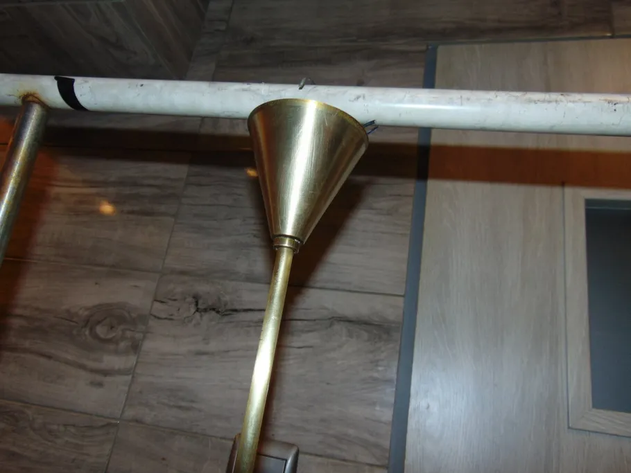 New Pamono Mid-Century Chandelier with Glass Crystals