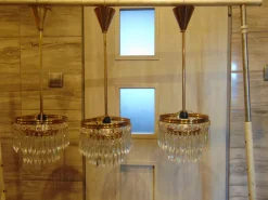 New Pamono Mid-Century Chandelier with Glass Crystals