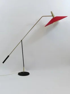 Clearance Pamono Mid-Century Counterweight Floor Lamp in Nickel & Brass from Rupert Nikoll, 1960s