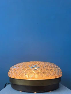 New Pamono Mid-Century Crystal Glass Flush Mount Ceiling Lamp