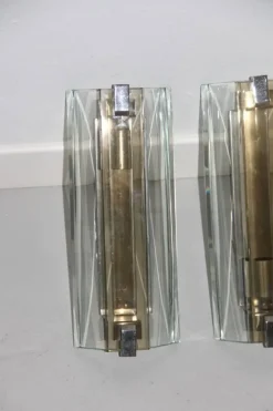 Best Pamono Mid-Century Crystal Wall Sconces from Veca, 1960s, Set of 2