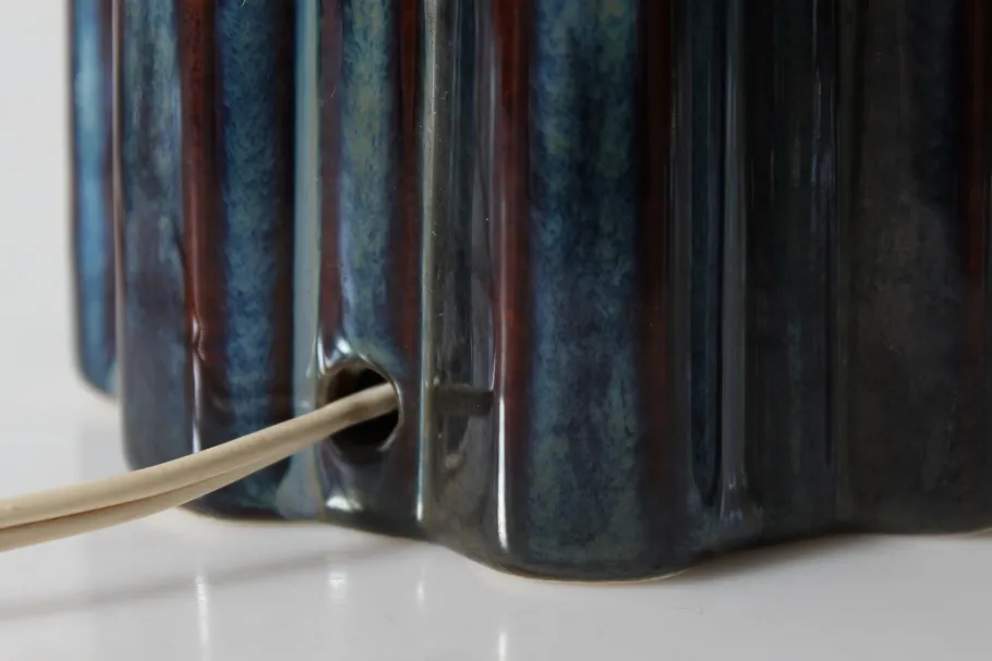 Outlet Pamono Mid-Century Danish Bluze Glaze Sculptural Table Lamp by Einar Johansen for Søholm, 1960s