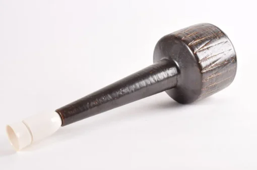 Best Pamono Mid-Century Danish Brown Glazed and Striped Ceramic Table Lamp from Palshus, 1960s