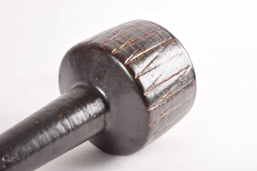 Best Pamono Mid-Century Danish Brown Glazed and Striped Ceramic Table Lamp from Palshus, 1960s