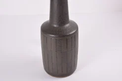 Sale Pamono Mid-Century Danish Ceramic Table Lamp in Dark Brown Green Glaze with Shade from Palshus, 1960s