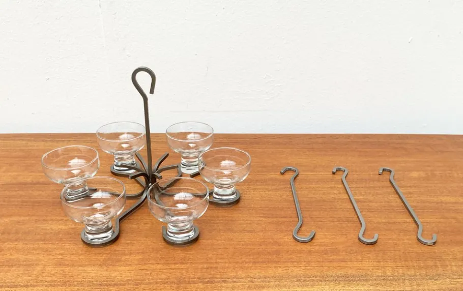 Clearance Pamono Mid-Century Danish Metal and Glass Candleholder Pendant, 1960s