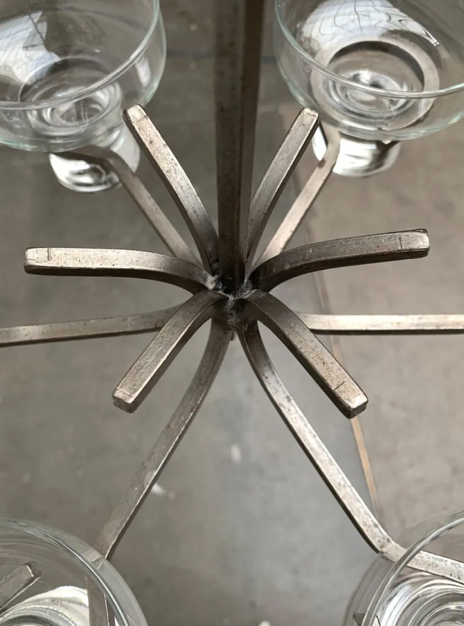 Clearance Pamono Mid-Century Danish Metal and Glass Candleholder Pendant, 1960s