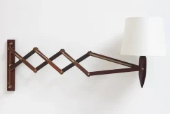 Best Pamono Mid-Century Danish Rosewood Scissor Wall Lamp, 1960s
