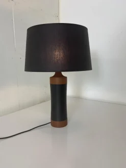 Outlet Pamono Mid-Century Danish Scandinavian Teak and Leather Table Lamp, 1950s