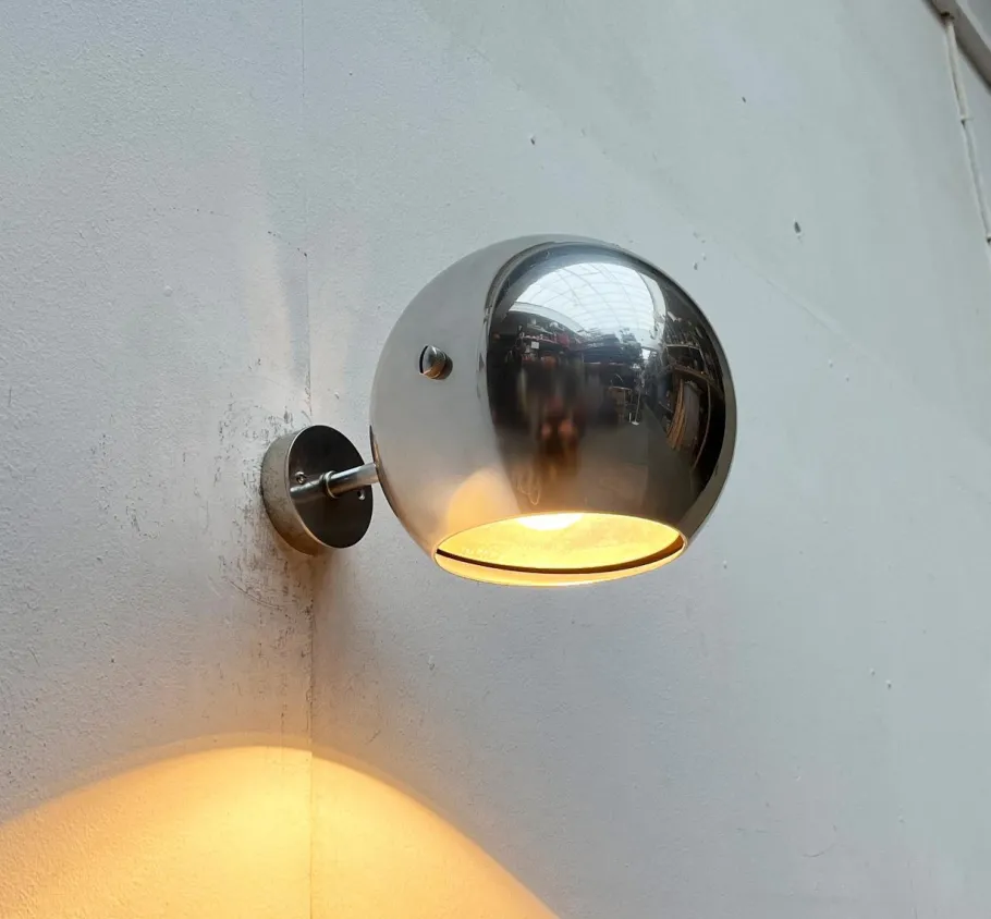 Clearance Pamono Mid-Century Danish Space Age Model 48591 Ball Wall Lamp from Louis Poulsen, 1960s