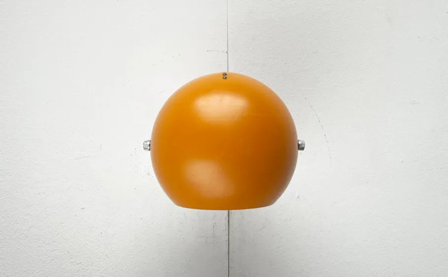 New Pamono Mid-Century Danish Space Age Yellow Ball Wall Lamps from Louis Poulsen, 1960s, Set of 3