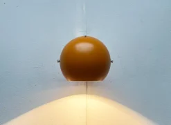 New Pamono Mid-Century Danish Space Age Yellow Ball Wall Lamps from Louis Poulsen, 1960s, Set of 3