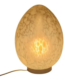 Pamono Mid-Century Egg Table Lamp in Glass from La Verrerie de Vianne, France, 1970s