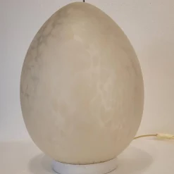 Pamono Mid-Century Egg Table Lamp in Glass from La Verrerie de Vianne, France, 1970s