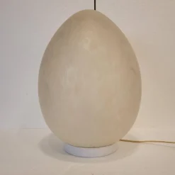 Pamono Mid-Century Egg Table Lamp in Glass from La Verrerie de Vianne, France, 1970s