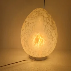 Pamono Mid-Century Egg Table Lamp in Glass from La Verrerie de Vianne, France, 1970s