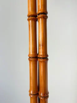 Best Pamono Mid-Century Faux Bamboo Turned Wooden Column Floor Lamp, Britain, 1980s