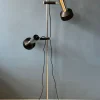 New Pamono Mid-Century Floor Lamp with Two Black and Chrome Spots, 1970s