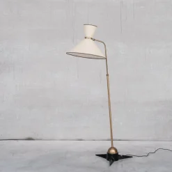 Best Pamono Mid-Century French Brass Floor Lamp by Robert Mathieu, 1950s