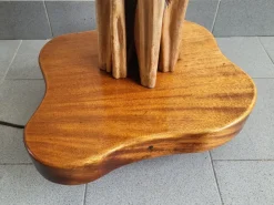 Best Pamono Mid-Century French Floor Lamp in Driftwood & Mahogany, 1950s