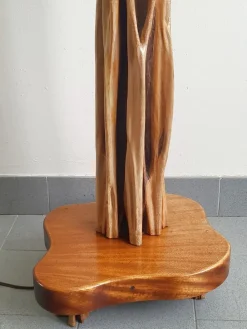 Best Pamono Mid-Century French Floor Lamp in Driftwood & Mahogany, 1950s