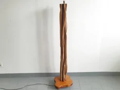 Best Pamono Mid-Century French Floor Lamp in Driftwood & Mahogany, 1950s