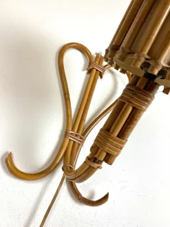 Clearance Pamono Mid-Century French Wall Lamp in Rattan by Louis Sognot