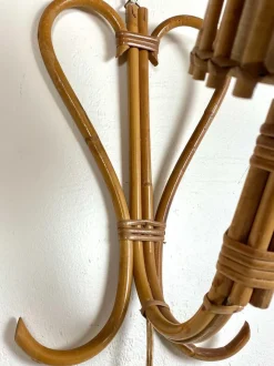 Clearance Pamono Mid-Century French Wall Lamp in Rattan by Louis Sognot