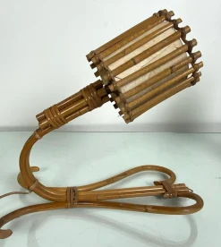 Clearance Pamono Mid-Century French Wall Lamp in Rattan by Louis Sognot