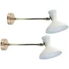 Clearance Pamono Mid-Century French White Brass Articulating Potence Sconces, 1950s, Set of 2